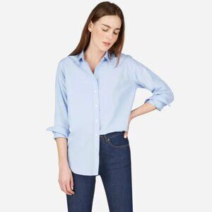 EUC Everlane Relaxed Poplin Shirt - Blue End-on-End - Size 10